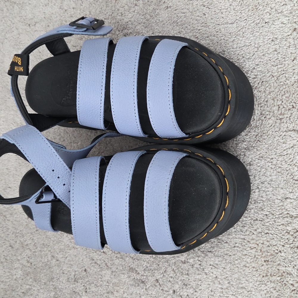 Dr. Martens NWOT Women's Black and Light Blue Platform Sandals - Picture 2 of 10